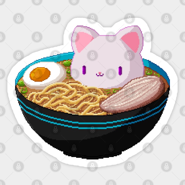 Ramen Kitty Sticker by gabdoesdesign